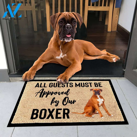 Boxer Dog Easy Clean Welcome DoorMat | Felt And Rubber | 40x60 cm | 45x75 cm | 60x90 cm | Colorful | DO1276