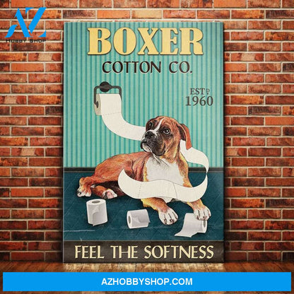 Boxer Dog Toilet Canvas Wall Art, Wall Decor Visual Art