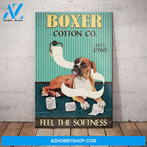 Boxer Dog Toilet Canvas Wall Art, Wall Decor Visual Art