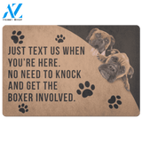 Boxer Doormat, Just Text Us When You’re Here No Need To Knock And Get The Boxer Involved | Welcome Mat | House Warming Gift