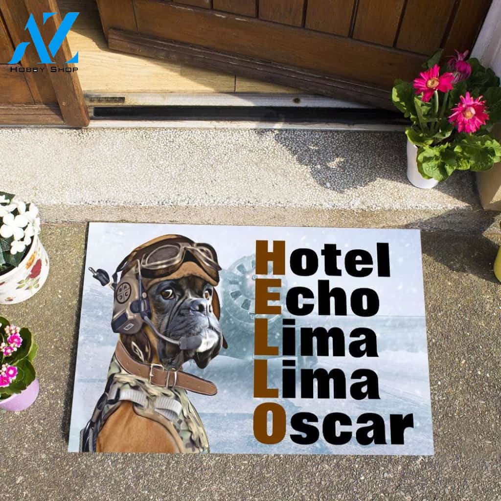 Boxer Hotel Echo Lima Lima Oscar Doormat | Welcome Mat | House Warming Gift