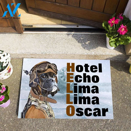 Boxer Hotel Echo Lima Lima Oscar Doormat | Welcome Mat | House Warming Gift