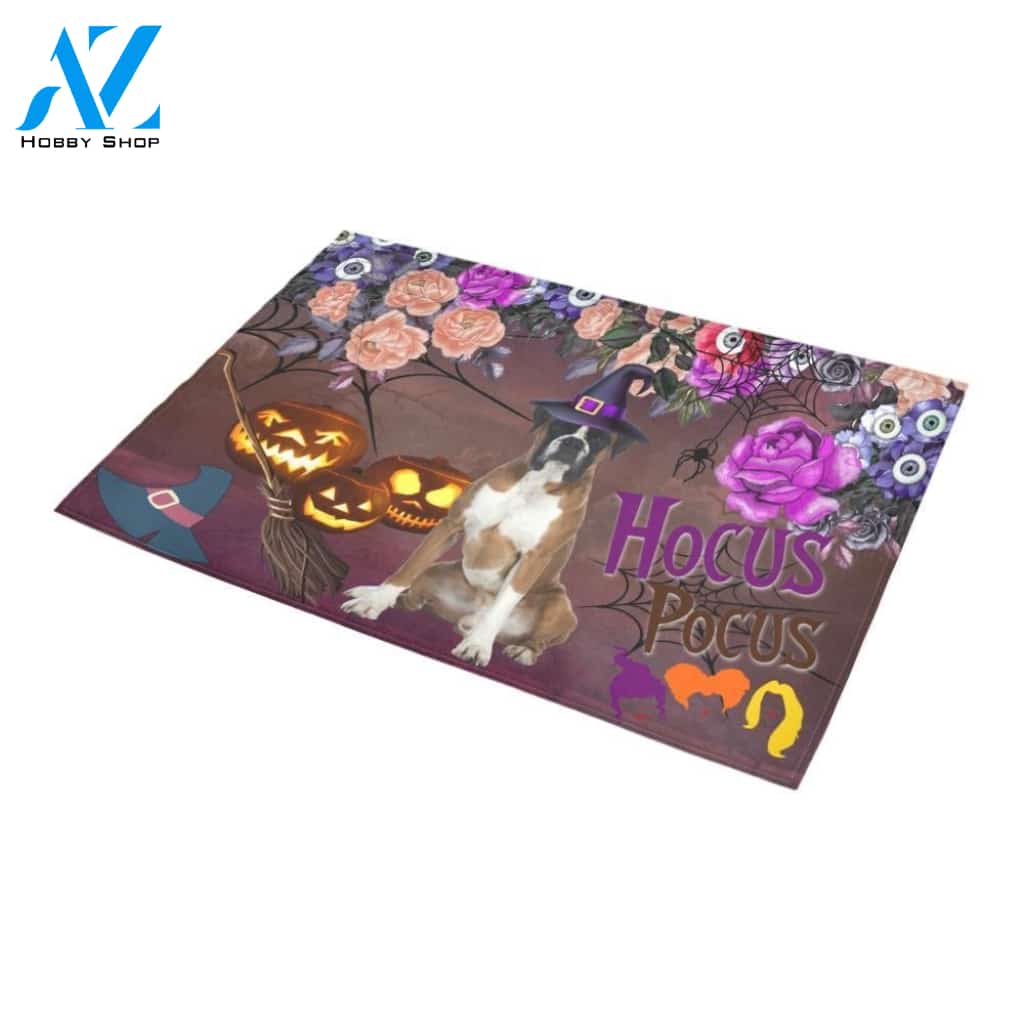 Boxer In Halloween Hocus Pocus Doormat Indoor And Outdoor Mat Entrance Rug Sweet Home Decor Housewarming Gift Gift For Friend Family Stem Feminist