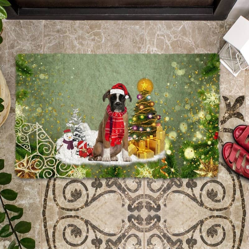 Boxer Merry Christmas Doormat