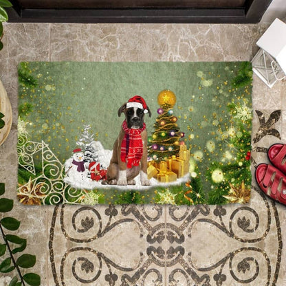 Boxer Merry Christmas Doormat