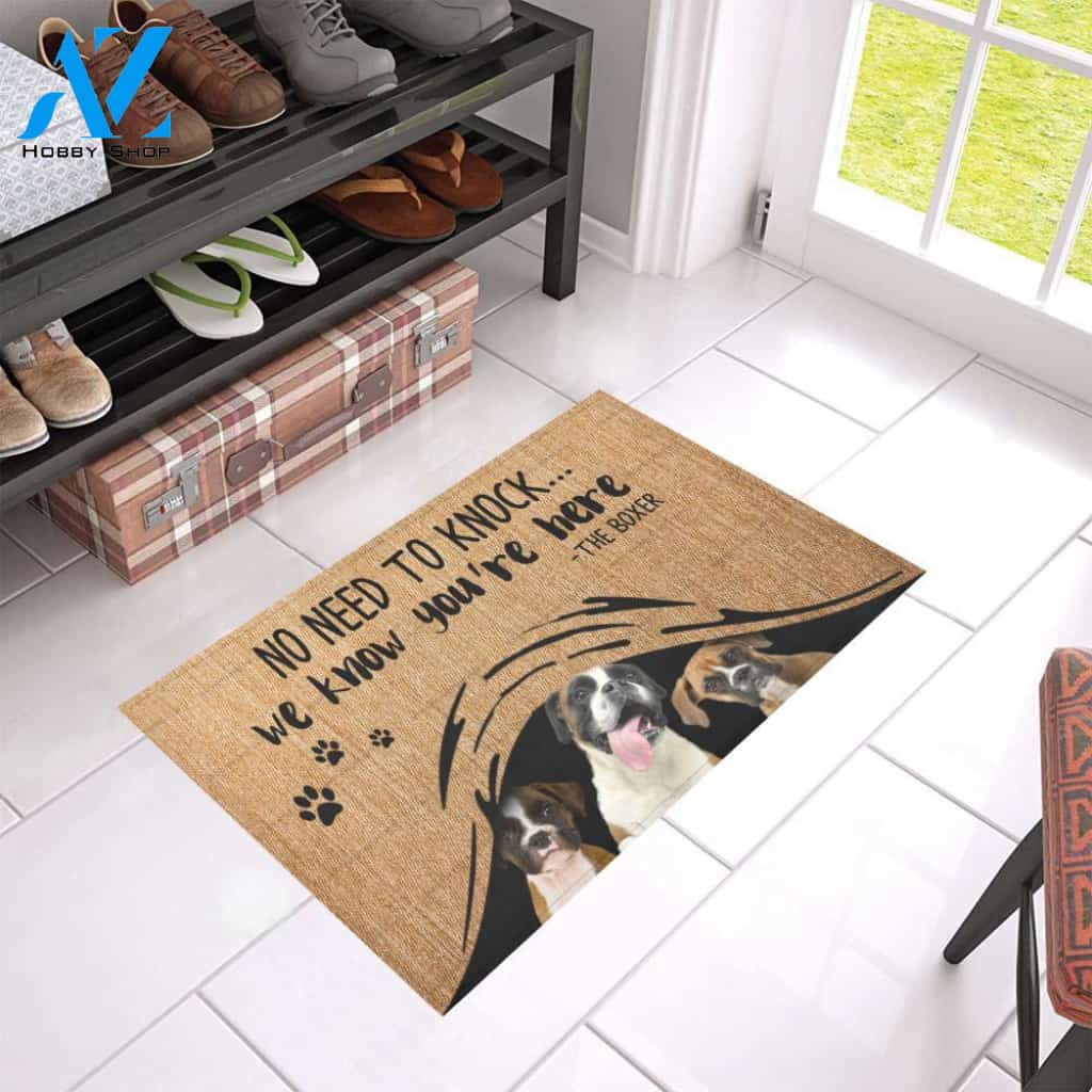 Boxer No Need To Knock doormat | Welcome Mat | House Warming Gift