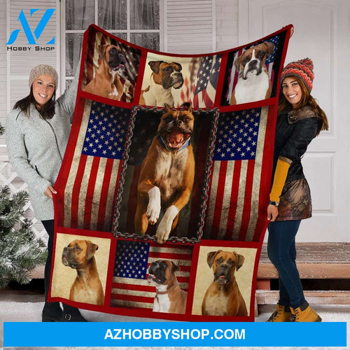 Boxer Premium Blanket American Flag Fleece Blanket