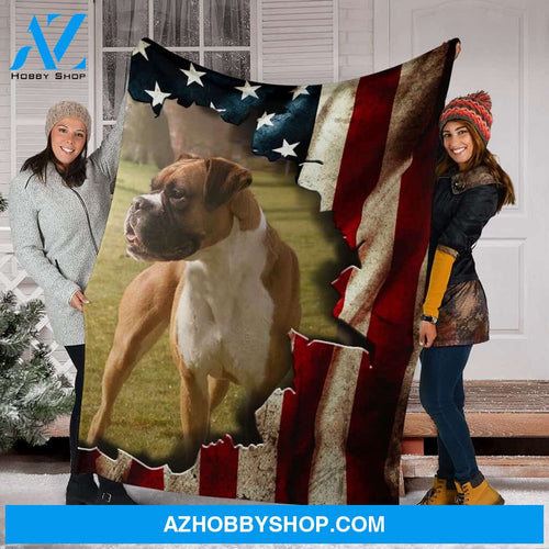Boxer Premium Blanket In The Flag Fleece Blanket