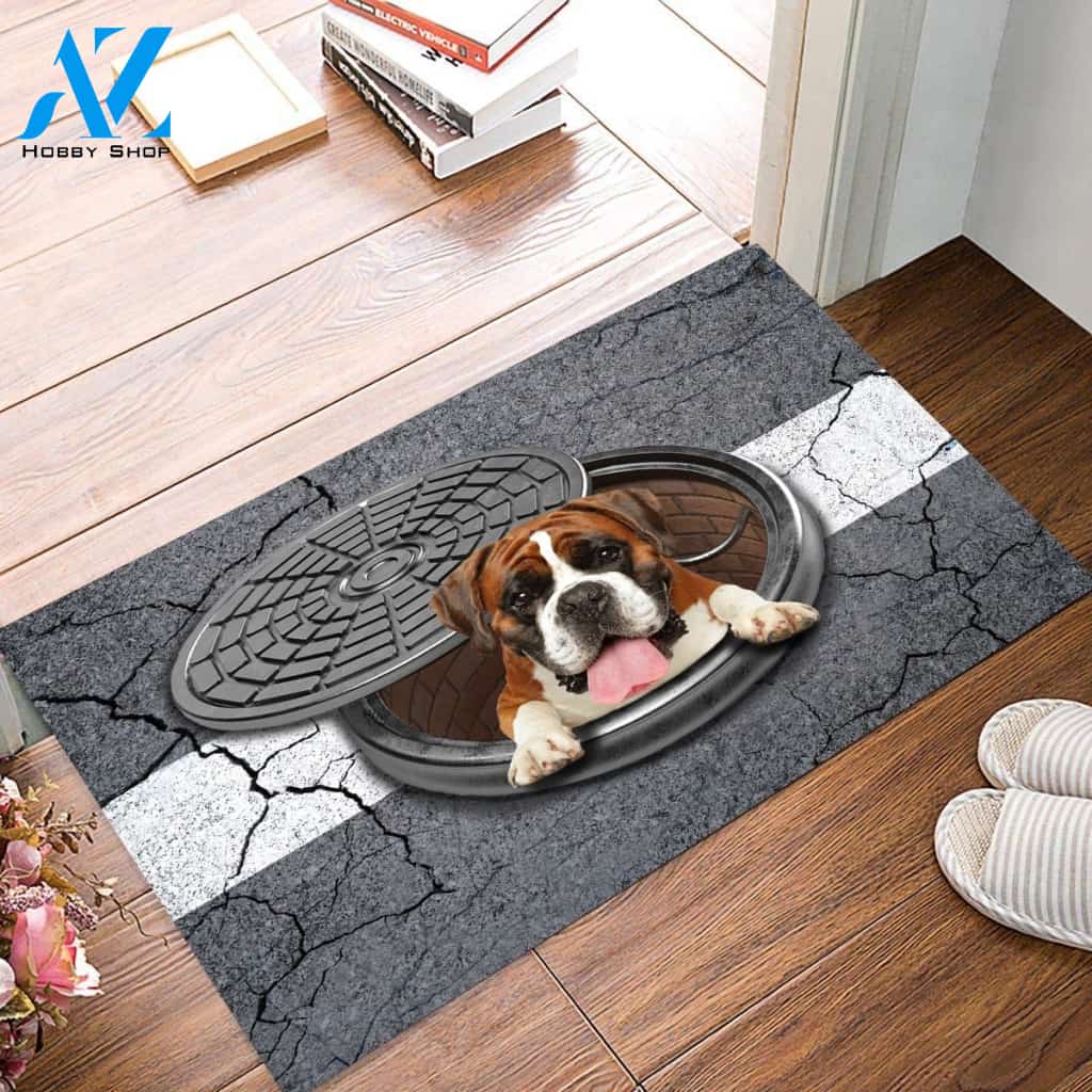 Boxer Surprise Appearance for boxer lover Indoor and Outdoor Doormat Warm House Gift Welcome Mat Gift for Labrador Lovers Birthday Gift