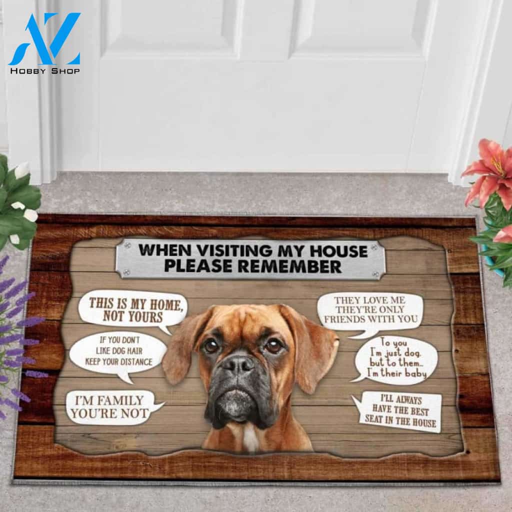 Boxer Visiting My House Doormat