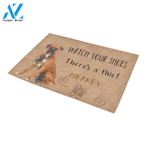 Boxer Watch Your Shoes Doormat Indoor And Outdoor Mat Entrance Rug Sweet Home Decor Housewarming Gift Gift For Friend Family Stem Feminist