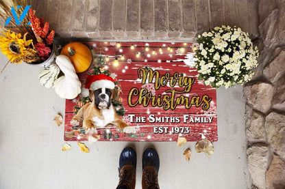 Boxer with Merry Christmas M4 Custom Doormat All Over Printed (6228)