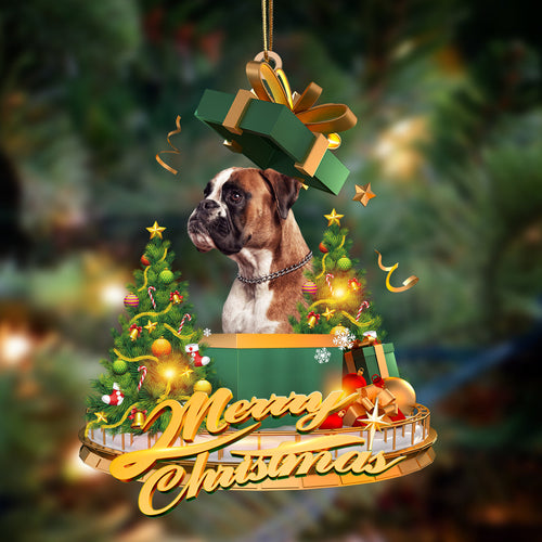 Godmerch- Ornament- Boxer-Christmas Gifts&dogs Hanging Ornament, Happy Christmas Ornament, Car Ornament