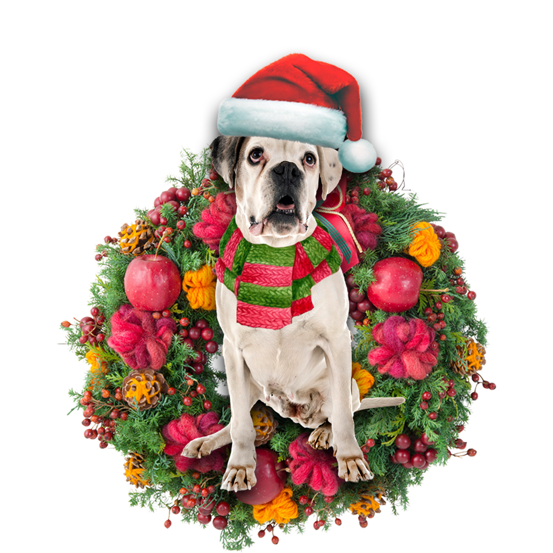 Godmerch- Ornament- Boxer Dog Christmas Ornament, Happy Christmas Ornament, Car Ornament