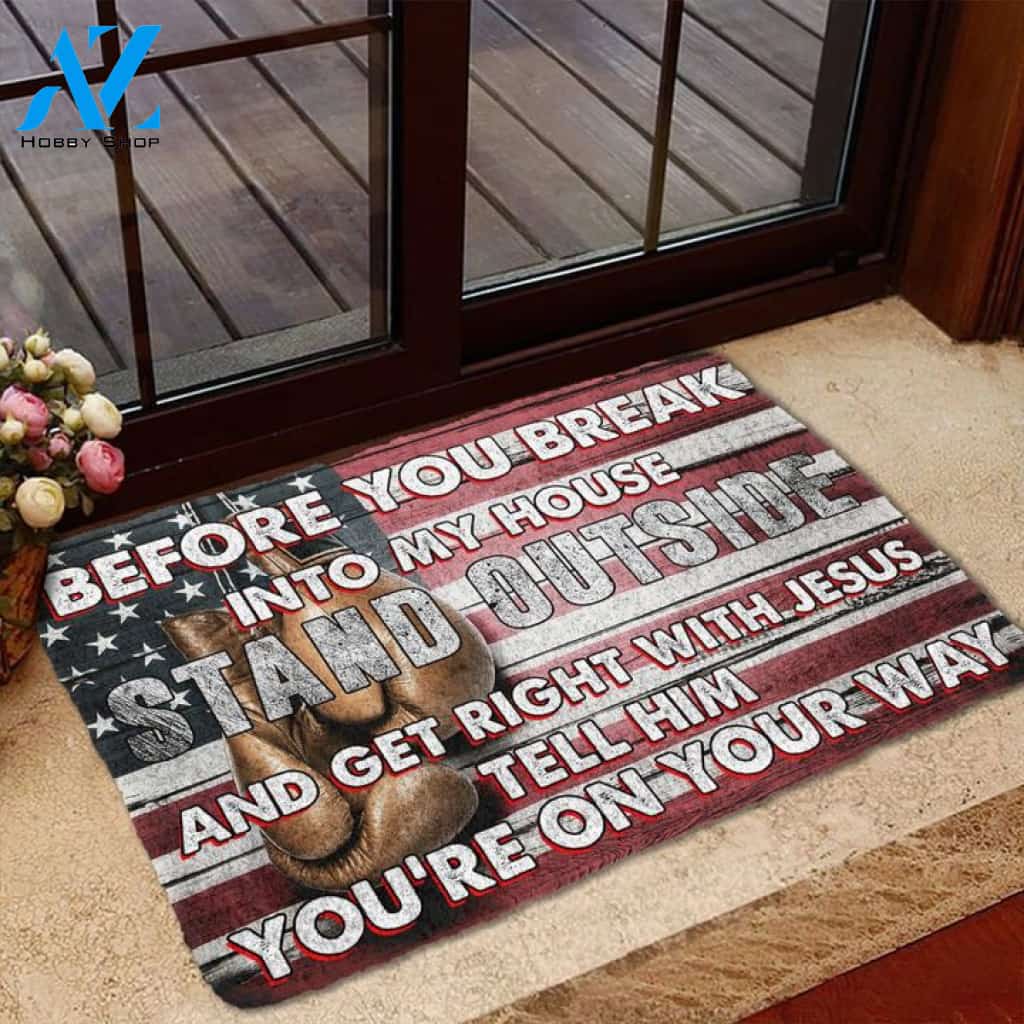 Boxing Before You Break Into My House Funny Doormat Gift For Boxing Lovers Birthday Gift Home Decor Warm House Gift Welcome Mat