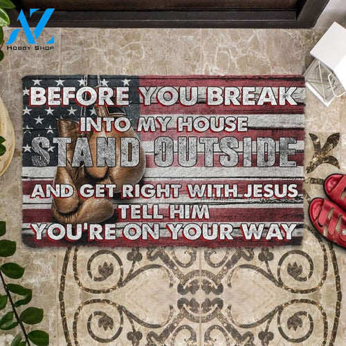 Boxing Before You Break Into My House Funny Doormat Gift For Boxing Lovers Birthday Gift Home Decor Warm House Gift Welcome Mat