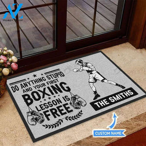 Boxing Do Anything Stupid Custom Doormat | Welcome Mat | House Warming Gift