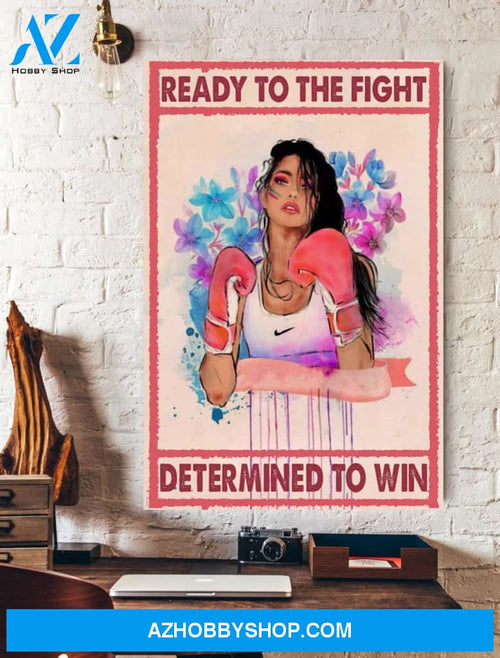 Boxing Girl Ready To The Fight Determined To Win Canvas Wall Art Unique Gifts