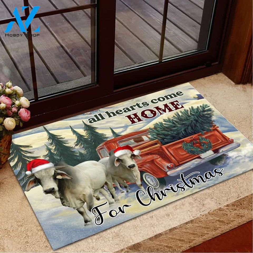 Brahman Cattle Easy Clean Welcome DoorMat | Felt And Rubber | DO3353