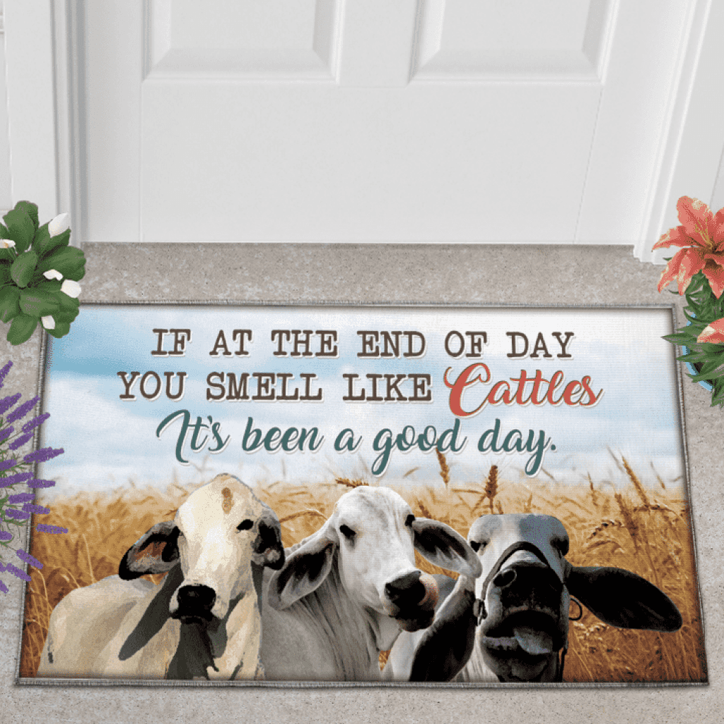 Brahman Cattle Lover Good Day Doormat Welcome Mat