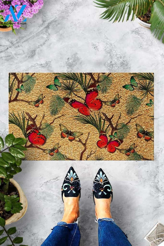 Branch Of Butterfly Butterfly Doormat Indoor And Outdoor Mat Entrance Rug Sweet Home Decor Housewarming Gift Gift For Friend Family Butterflies Lovers