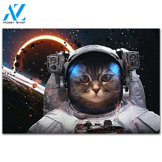 Brave Cat Astronaut Spacewalk Doormat Entrance Rug Area Rug Floor Mat Home Decor Indoor and Outdoor Doormat Warm House Gift Welcome Mat Gift for Friend Family