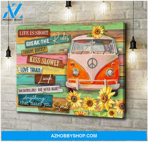 Break The Rules Hippie Wall Art Canvas