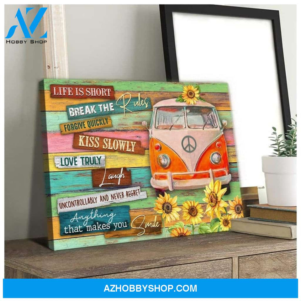Break The Rules Hippie Wall Art Canvas