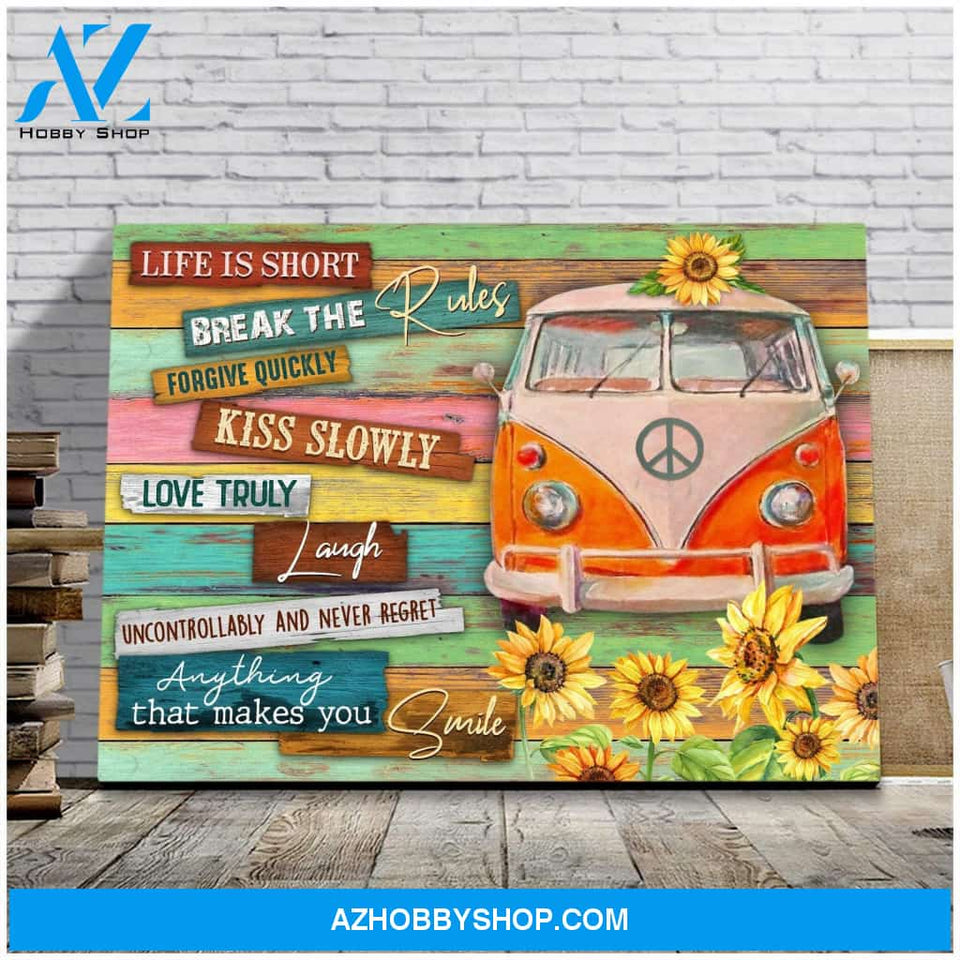 Break The Rules Hippie Wall Art Canvas