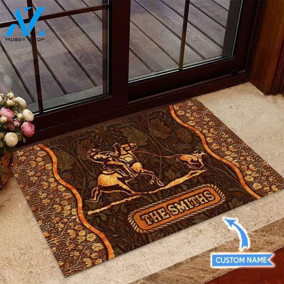Breakaway Roping Unique Brown Custom Doormat | Welcome Mat | House Warming Gift