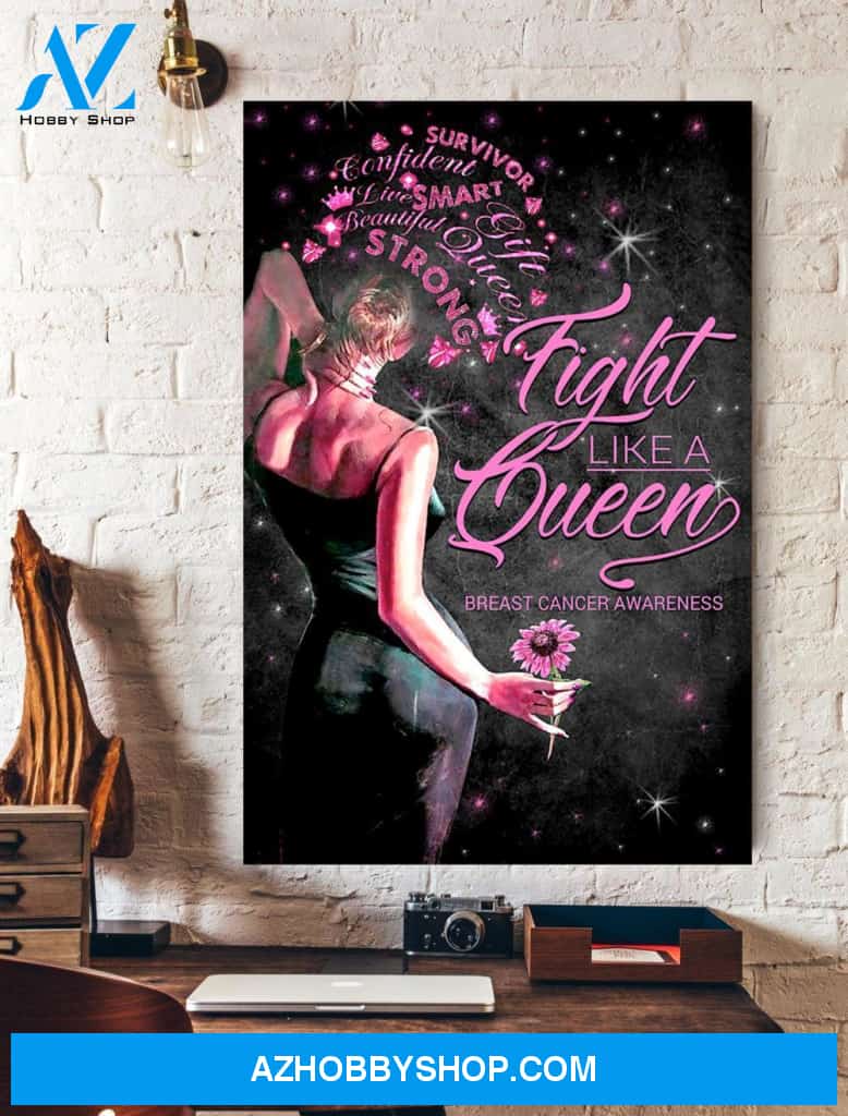Breast Cancer Awareness Fight Like A Girl Wall Art Canvas Prints Unique Gifts