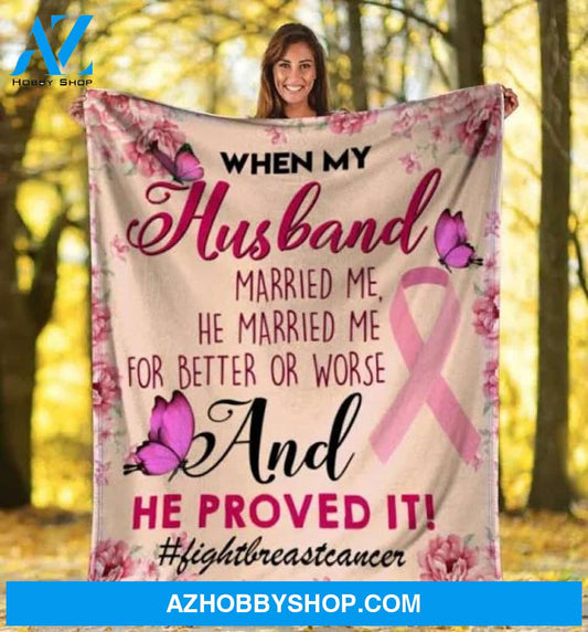 Breast Cancer Awareness Fleece Blanket , Breast Cancer Awareness Month Gifts
