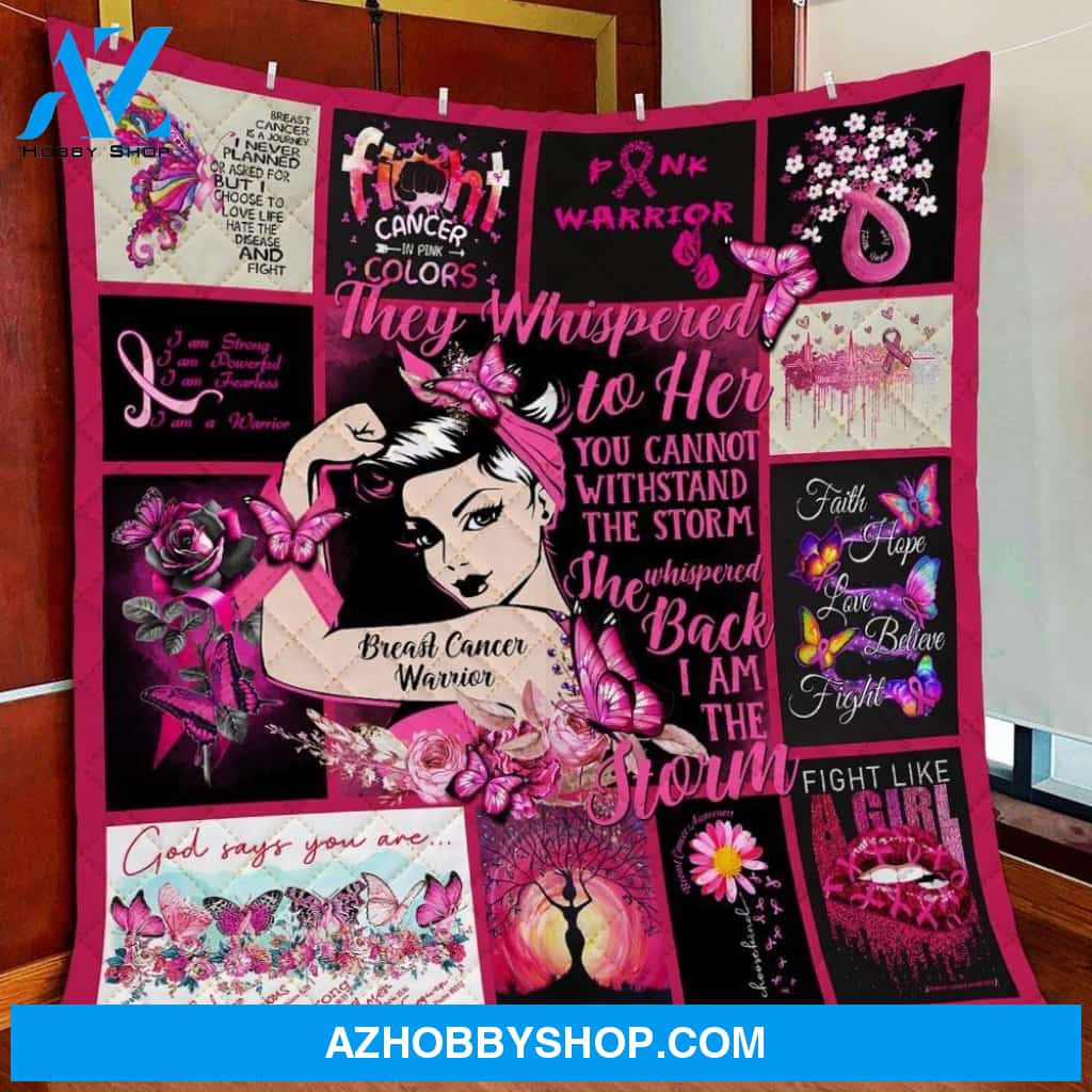 Breast Cancer Awareness I Am The Storm Strong Woman Gift Fleece Blanket