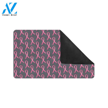 Breast Cancer Awareness Pattern Rubber Doormat