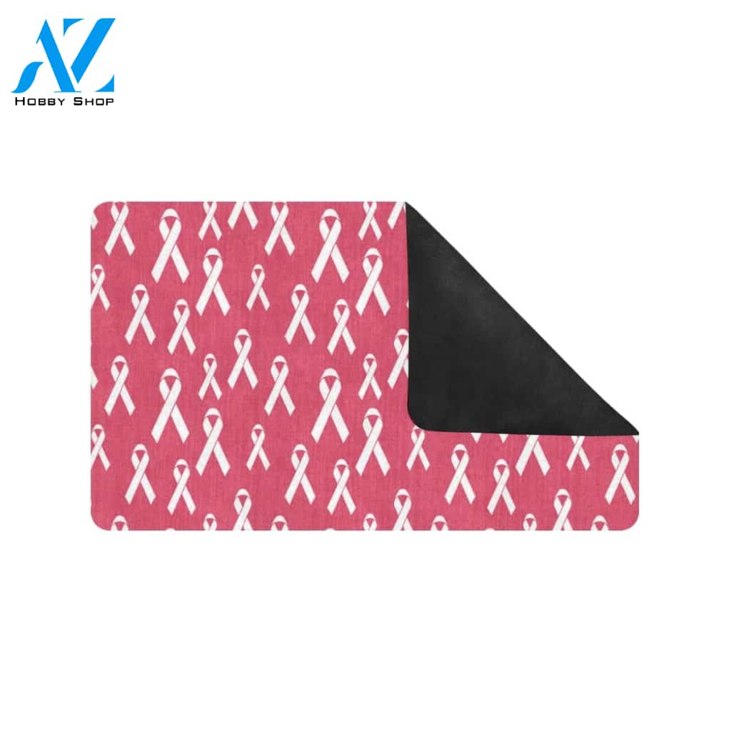Breast Cancer Awareness Symbol Rubber Doormat