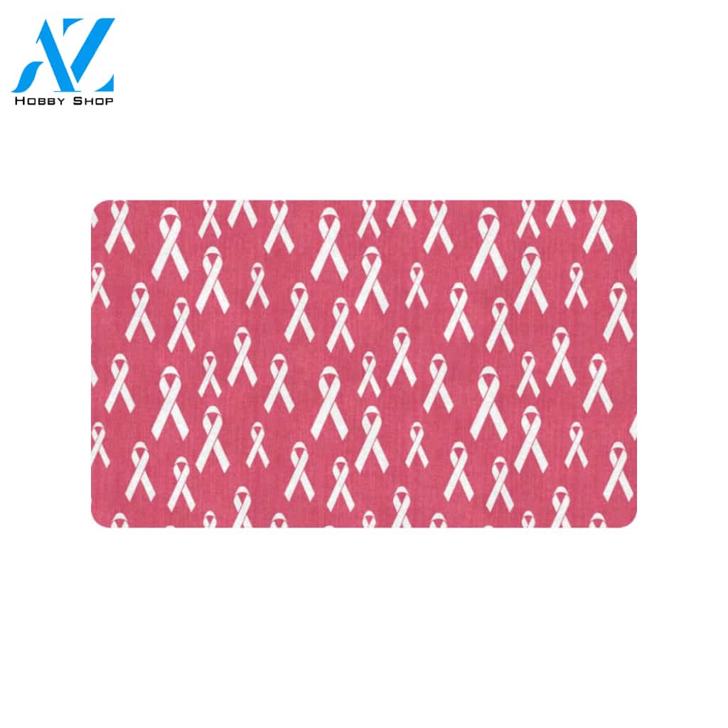 Breast Cancer Awareness Symbol Rubber Doormat