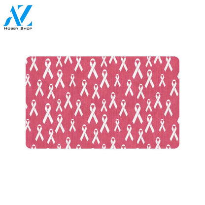 Breast Cancer Awareness Symbol Rubber Doormat