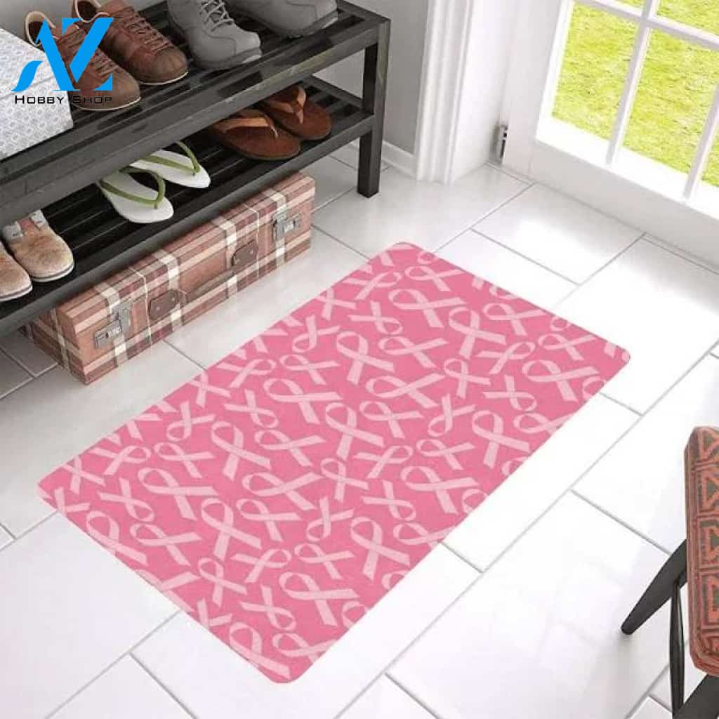 Breast Cancer Awareness Themed Doormat Warm House Gift Welcome Mat Gift for Friend Family