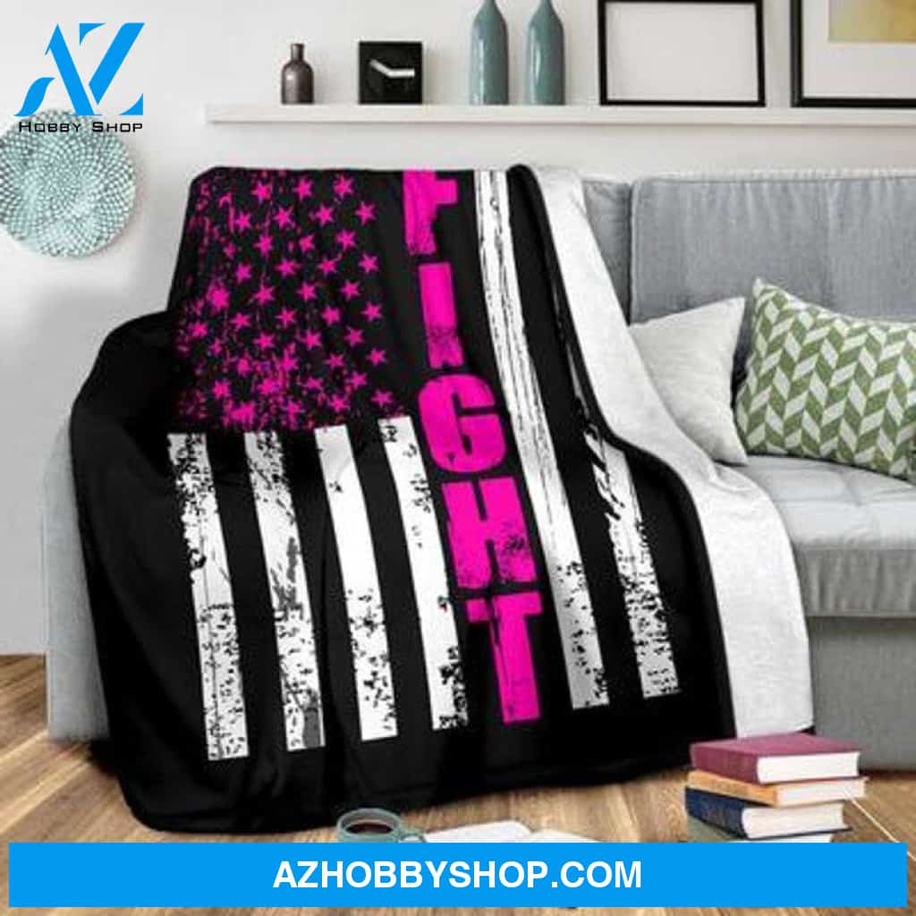 Breast Cancer Blanket / Courage Faith Hope Blanket / Fight cancer blanket / Cancer survivor blanket