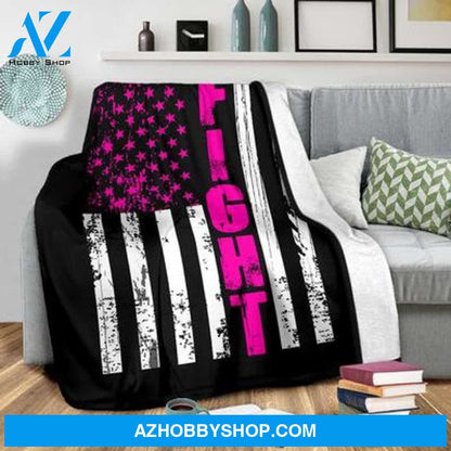 Breast Cancer Blanket / Courage Faith Hope Blanket / Fight cancer blanket / Cancer survivor blanket