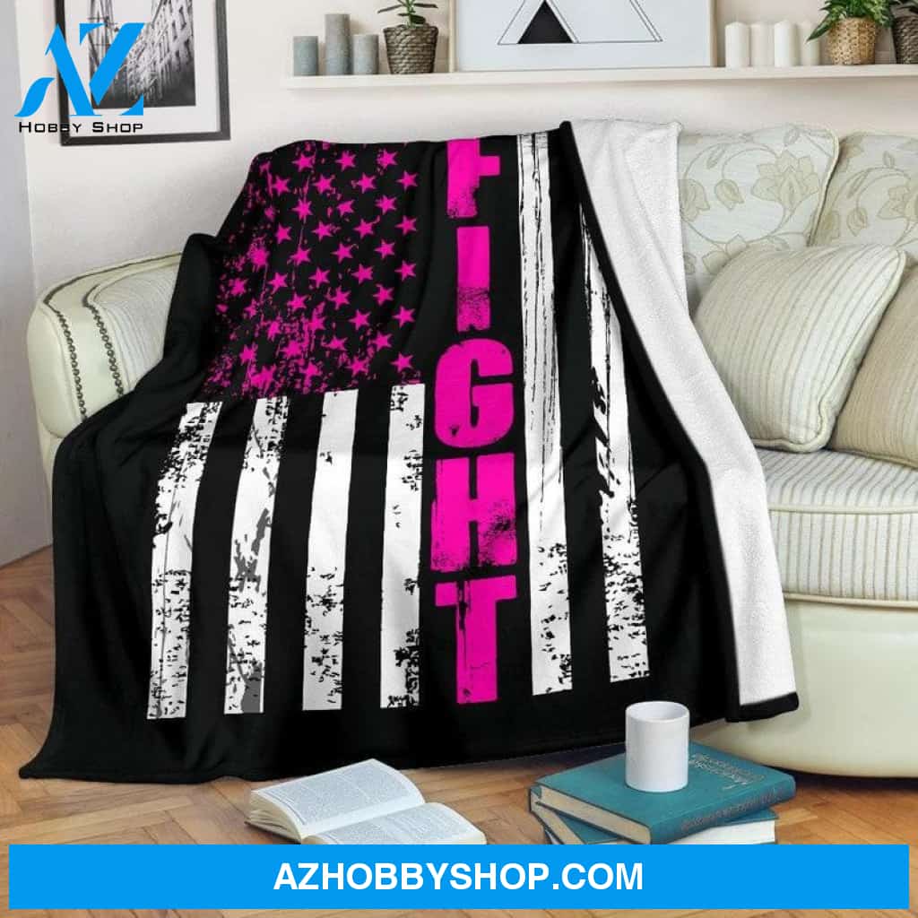 Breast Cancer Blanket / Courage Faith Hope Blanket / Fight cancer blanket / Cancer survivor blanket