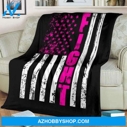 Breast Cancer Blanket / Courage Faith Hope Blanket / Fight cancer blanket / Cancer survivor blanket