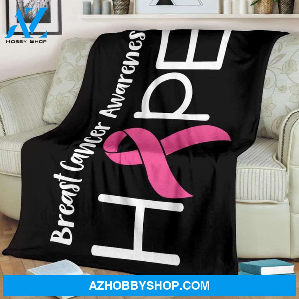 Breast Cancer Blanket / Fight Cancer Fleece Blanket / Fight Cancer Throw Blanket