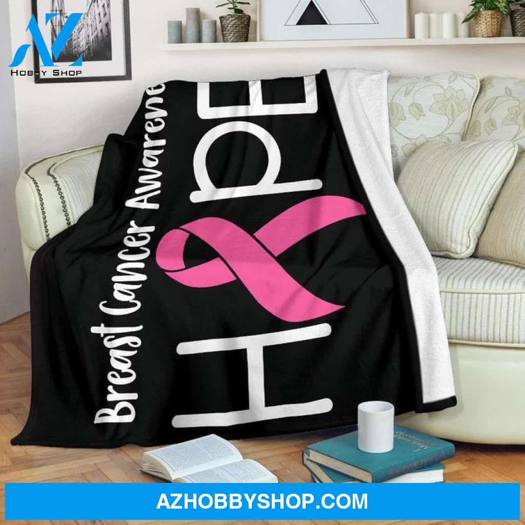 Breast Cancer Blanket / Fight Cancer Fleece Blanket / Fight Cancer Throw Blanket