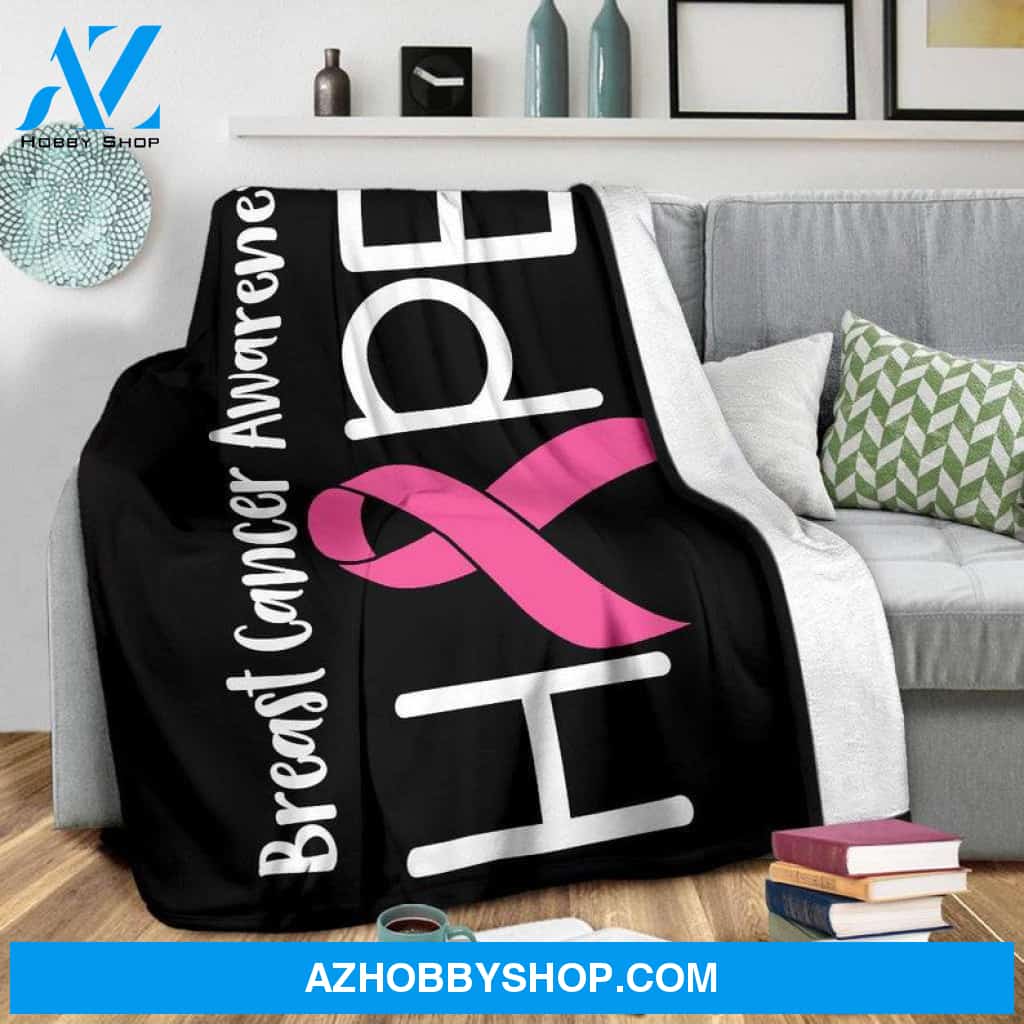 Breast Cancer Blanket / Fight Cancer Fleece Blanket / Fight Cancer Throw Blanket
