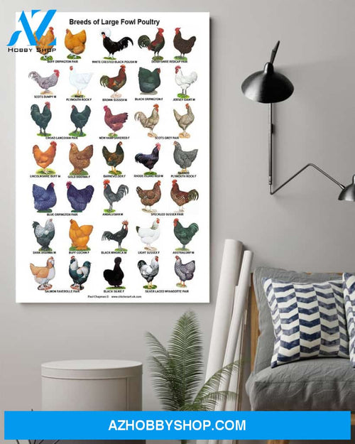 Breeds Of Large Fowl Poultry Canvas And Poster, Wall Decor Visual Art