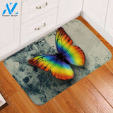 Brilliant Butterfly Rainbow Printed Doormat Home Decor
