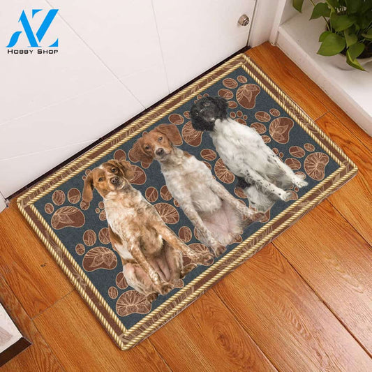 Brittany Flower Paw - Dog Doormat Welcome Mat House Warming Gift Home Decor Gift for Dog Lovers Funny Doormat Gift Idea
