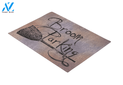 Broom Parking Witch Halloween Doormat Indoor and Outdoor Mat Entrance Rug Funny Home Decor Closing Gift Gift for Friend Idea