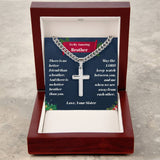 Brother - Christmas-  Personalized Cross Necklace on Cuban Chain